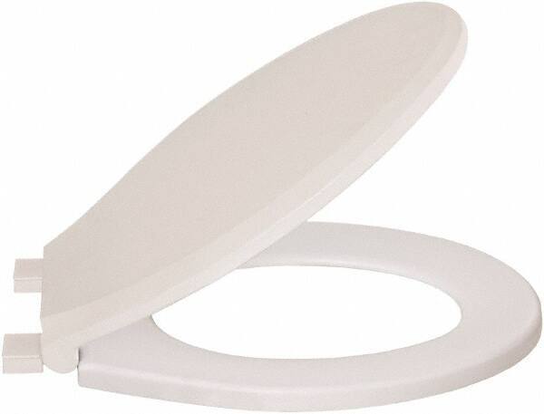 CENTOCO - 16-3/4 Inch Long, 1-3/4 Inch Inside Width, Polypropylene, Regular, Closed Front with Cover, Toilet Seat - 14 Inch Outside Width, Residential Installation, White - Exact Tool & Supply