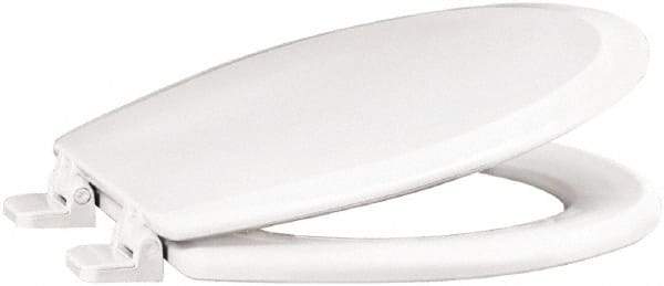 CENTOCO - 16-1/4 Inch Long, 1-3/4 Inch Inside Width, Polypropylene and Wood Plastic Composite, Regular, Closed Front with Cover, Toilet Seat - 14 Inch Outside Width, Residential Installation, White - Exact Tool & Supply
