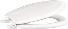 CENTOCO - 16-1/4 Inch Long, 1-3/4 Inch Inside Width, Polypropylene and Wood Plastic Composite, Regular, Closed Front with Cover, Toilet Seat - 14 Inch Outside Width, Residential Installation, White - Exact Tool & Supply