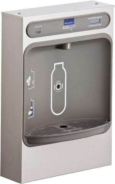 ELKAY - 8 GPH Cooling Capacity Surface Mount Water Cooler & Fountain - Bottle Filling, 20 to 105 psi, 0.20 hp, Stainless Steel - Exact Tool & Supply