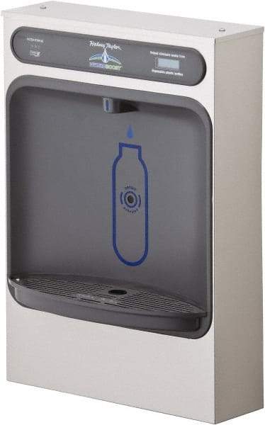 Halsey Taylor - 8 GPH Cooling Capacity Surface Mount Water Cooler & Fountain - Bottle Filling, 20 to 105 psi, 0.20 hp, Stainless Steel - Exact Tool & Supply