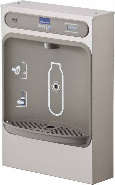 Halsey Taylor - 8 GPH Cooling Capacity Surface Mount Water Cooler & Fountain - Bottle Filling, 20 to 105 psi, 0.20 hp, Stainless Steel - Exact Tool & Supply