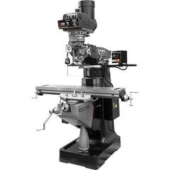 Jet - 9" Table Width x 49" Table Length, Electronic Variable Speed Control, 3 Phase Knee Milling Machine - R8 Spindle Taper, 3 hp - Exact Tool & Supply