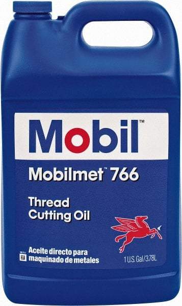 Mobil - Mobilmet 766, 1 Gal Bottle Cutting Fluid - Straight Oil, For Automatic Lathe Operations, Broaching, Gear Shaving, Milling, Parting-Off, Planing, Shaping, Tapping, Threading - Exact Tool & Supply