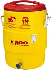 Igloo - 10 Gal Beverage Cooler - Plastic, Yellow/Red - Exact Tool & Supply