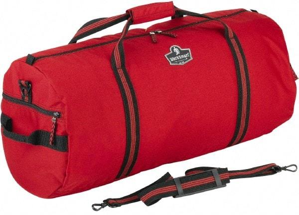 Ergodyne - 2 Pocket, 3,800 Cubic Inch, 600D Nylon Empty Duffel Bag - 29 Inch Wide x 13 Inch Deep x 13 Inch High, Red, Model No. 5020 - Exact Tool & Supply