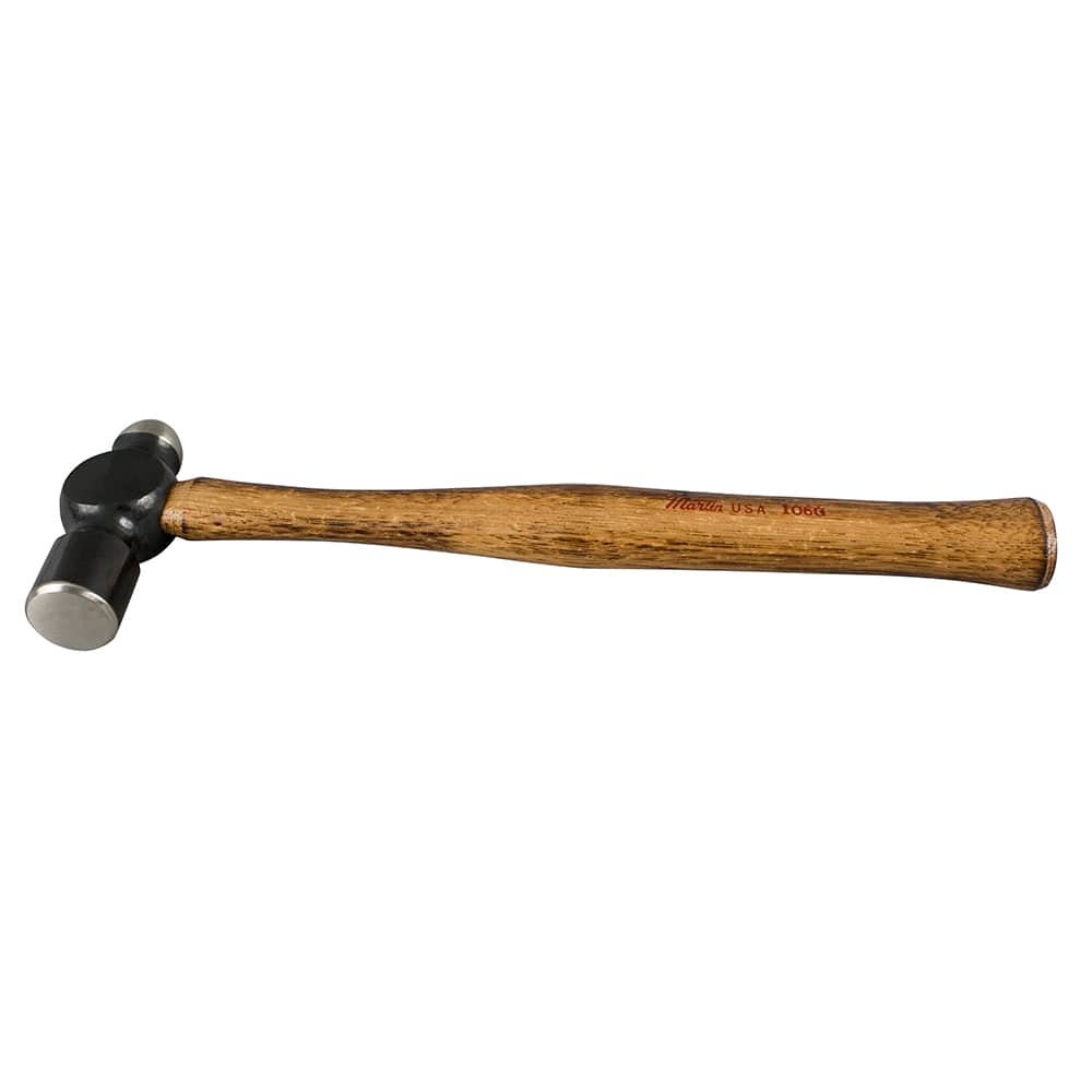 Martin Tools - Ball Pein & Cross Pein Hammers; Hammer Type: Ball Pein ; Head Weight Range: Smaller than 10 oz. ; Overall Length Range: 10" and Longer ; Handle Material: Wood ; Head Weight (oz.): 8.00 ; Overall Length (Inch): 11-5/8 - Exact Tool & Supply