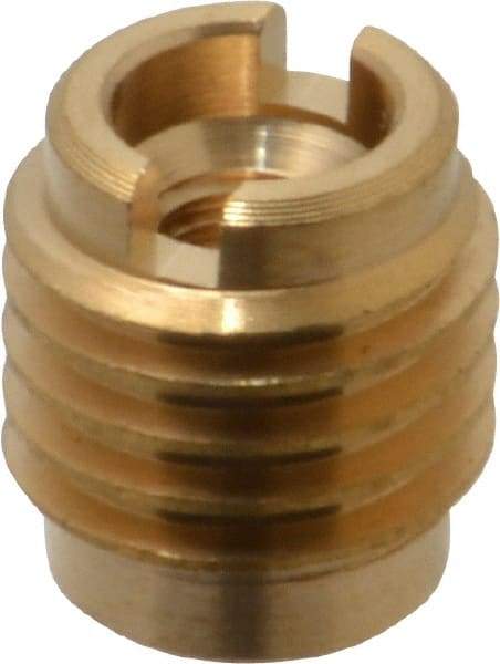 E-Z LOK - M5x0.8, Brass Knife Insert - 3/8" Drill, 3/8" Hole Diam, 1/2" Long, 5/8" Min Grip, M5 Hex - Exact Tool & Supply