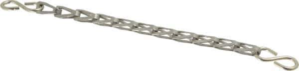 EVER-TITE Coupling Products - Stainless Steel Sash Chain w/S-Hooks - 55 Lb Load Limit, 7 Links per Foot, #6 - Exact Tool & Supply
