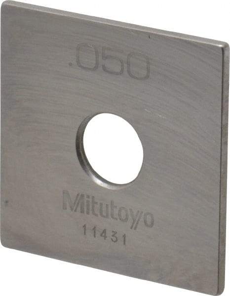 Mitutoyo - 0.05" Square Steel Gage Block - Accuracy Grade 0, Includes Certificate of Inspection - Exact Tool & Supply