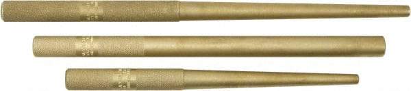 Mayhew - 3 Piece, 3/8 to 3/4", Drift Punch Set - Round Shank, Brass, Comes in Pouch - Exact Tool & Supply