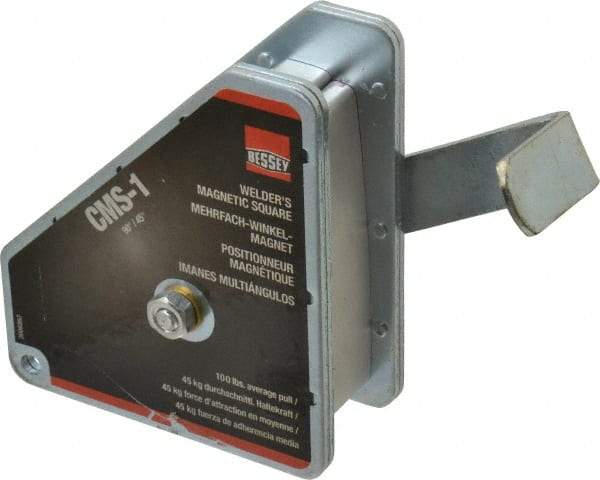Bessey - 3-3/4" Wide x 1-5/8" Deep x 4-3/8" High Magnetic Welding & Fabrication Square - 100 Lb Average Pull Force - Exact Tool & Supply