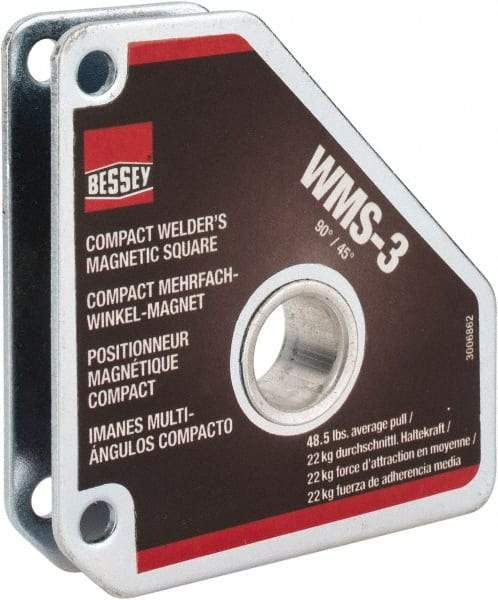 Bessey - 3-3/8" Wide x 5/8" Deep x 3-3/8" High Magnetic Welding & Fabrication Square - 48.5 Lb Average Pull Force - Exact Tool & Supply