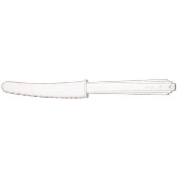 Ability One - Paper & Plastic Cups, Plates, Bowls & Utensils; Breakroom Accessory Type: Plastic Knife ; Breakroom Accessory Description: H-DUTY PLASTIC KNIFE,Type3,White - Exact Tool & Supply
