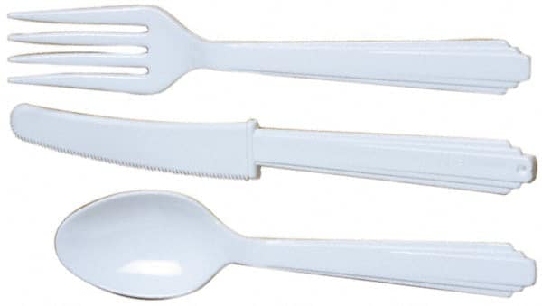 Ability One - Paper & Plastic Cups, Plates, Bowls & Utensils; Breakroom Accessory Type: Plastic Utensil Set ; Breakroom Accessory Description: TYPE-3 3PC SET PLASTIC FLATWARE IND WRAPPED - Exact Tool & Supply