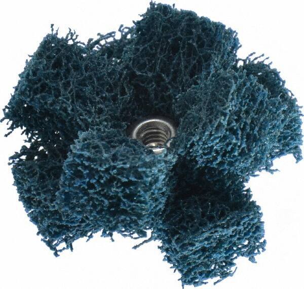 Standard Abrasives - 1-1/2" Diam Medium Density Cross Buff - 2 Plys, 8-32 Thread, Medium Grade, 20,000 Max RPM - Exact Tool & Supply