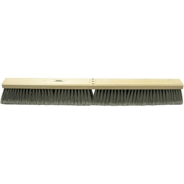 Weiler - 24" Medium Duty Polyester Push Broom - 3" Bristle Length, Wood Block, Bolt-On Handle Connection, Handle Sold Separately - Exact Tool & Supply