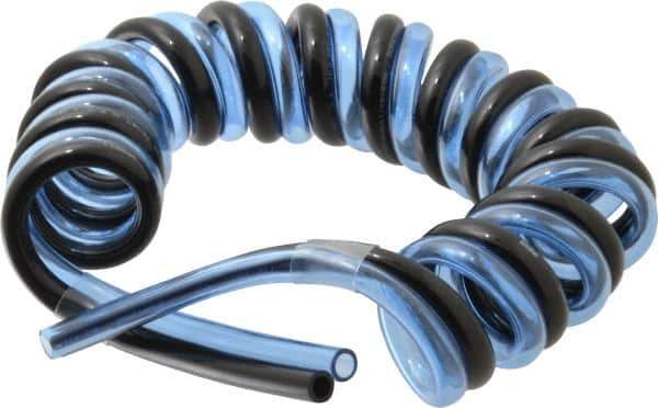 Advanced Technology Products - 1/4" ID x 3/8" OD, 5/8" Wall Thickness, Polyurethane Tube - Black & Clear Blue, 140 Max psi, 98 Shore A Hardness - Exact Tool & Supply