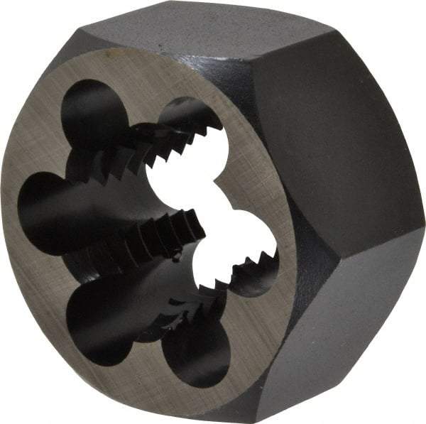 Cle-Line - 1-8 UNC Thread, 1-13/16" Hex, Hex Rethreading Die - Carbon Steel, 1" Thick, Series 0650 - Exact Tool & Supply