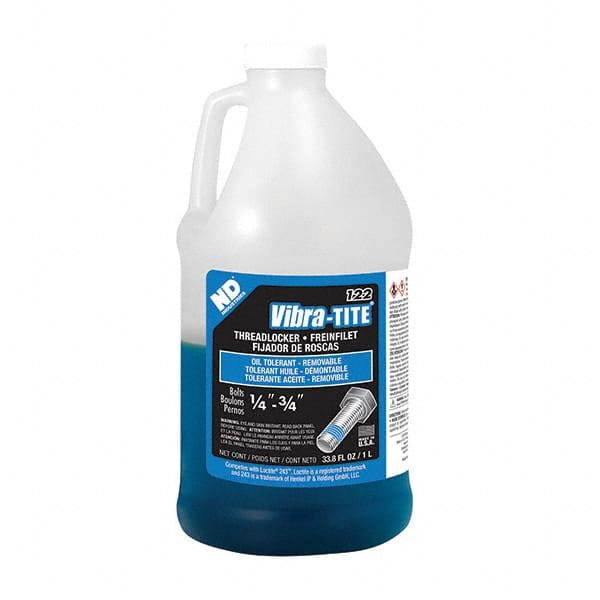 Vibra-Tite - 1 L Jug, Blue, Oil Tolerant Threadlocker - Exact Tool & Supply