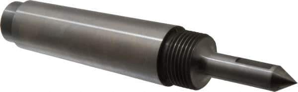 Riten - 1/2" Head Diam, Steel Long Point Solid Dead Center - 4MT Morse Taper, 1/2" Point Diam, 2" Point Length, 2-5/8" OAL - Exact Tool & Supply
