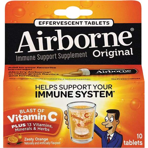 Airborne - Orange Flavor Immune Support Tablets - Vitamins/Supplements - Exact Tool & Supply