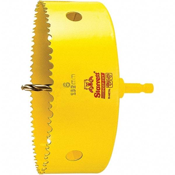Starrett - 6" Diam, 2" Cutting Depth, Hole Saw - High Speed Steel Saw, Toothed Edge - Exact Tool & Supply