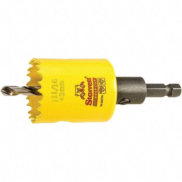 Starrett - 1-11/16" Diam, 2" Cutting Depth, Hole Saw - High Speed Steel Saw, Toothed Edge - Exact Tool & Supply
