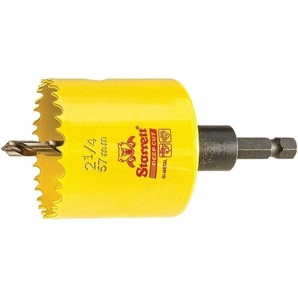Starrett - 2-1/4" Diam, 2" Cutting Depth, Hole Saw - High Speed Steel Saw, Toothed Edge - Exact Tool & Supply