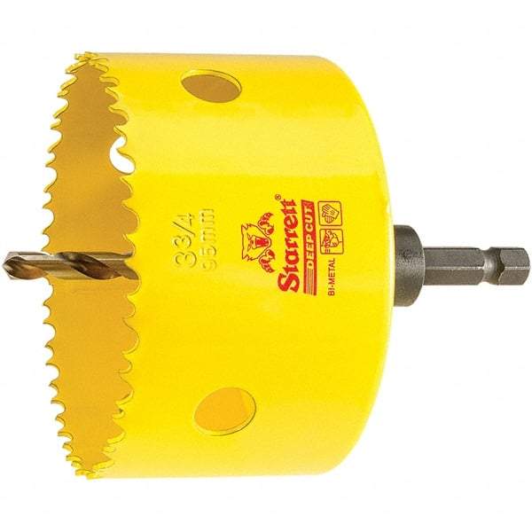 Starrett - 3-3/4" Diam, 2" Cutting Depth, Hole Saw - High Speed Steel Saw, Toothed Edge - Exact Tool & Supply