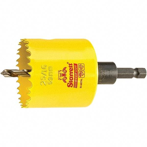 Starrett - 2-5/16" Diam, 2" Cutting Depth, Hole Saw - High Speed Steel Saw, Toothed Edge - Exact Tool & Supply