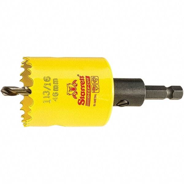 Starrett - 1-13/16" Diam, 2" Cutting Depth, Hole Saw - High Speed Steel Saw, Toothed Edge - Exact Tool & Supply