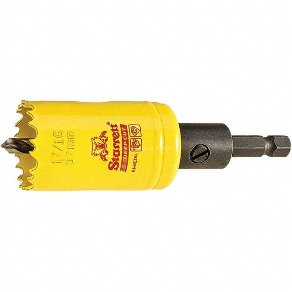 Starrett - 1-7/16" Diam, 2" Cutting Depth, Hole Saw - High Speed Steel Saw, Toothed Edge - Exact Tool & Supply
