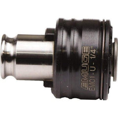 Emuge - 0.1378" Tap Shank Diam, 0.1063" Tap Square Size, #1 Tapping Adapter - 63/64" Projection, 0.9055" Tap Depth, 1.8504" OAL, 3/4" Shank OD, Through Coolant, Series EM01-U - Exact Tool & Supply