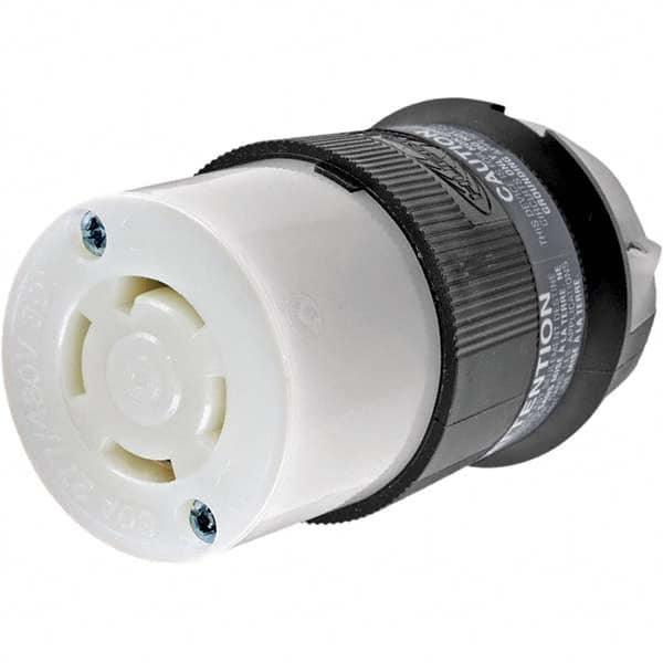 Hubbell Wiring Device-Kellems - 3-Phase Wye 277/480 VAC 30A NEMA L19-30R Industrial Twist Lock Connector - Exact Tool & Supply
