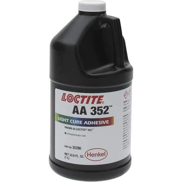 Loctite - 1 L Bottle Clear Light Cure Adhesive - 352 1 LITER UV LOCTITE LTCURE ADHS - Exact Tool & Supply