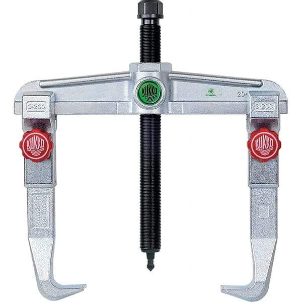 KUKKO - 2 Jaw, 1-1/2" to 9-7/8" Spread, 9 Ton Capacity, Reversible Puller - 7-7/8" Reach, For Bearings, Gears, Discs, Bushings, Seals - Exact Tool & Supply