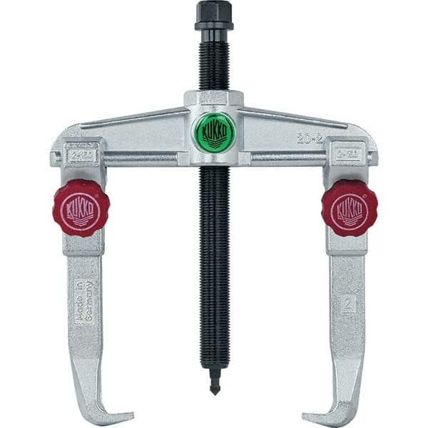 KUKKO - 2 Jaw, 1-1/2" to 6-3/8" Spread, 6-1/2 Ton Capacity, Reversible Puller - 5-7/8" Reach, For Bearings, Gears, Discs, Bushings, Seals - Exact Tool & Supply