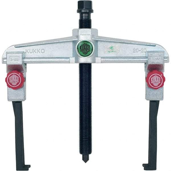 KUKKO - 2 Jaw, 1-1/2" to 7-7/8" Spread, 5-1/2 Ton Capacity, Reversible Puller - 5-7/8" Reach, For Bearings, Gears, Discs, Bushings, Seals - Exact Tool & Supply