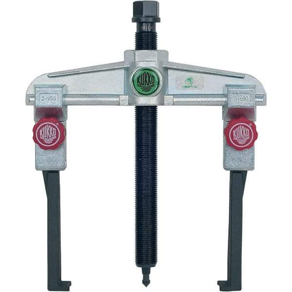 KUKKO - 2 Jaw, 1-1/2" to 6-3/8" Spread, 5-1/2 Ton Capacity, Reversible Puller - 5-7/8" Reach, For Bearings, Gears, Discs, Bushings, Seals - Exact Tool & Supply