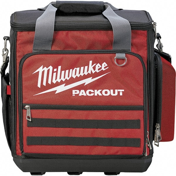 Milwaukee Tool - 58 Pocket, Ballistic Polyester, Red/Black Laptop Tool Bag - Exact Tool & Supply
