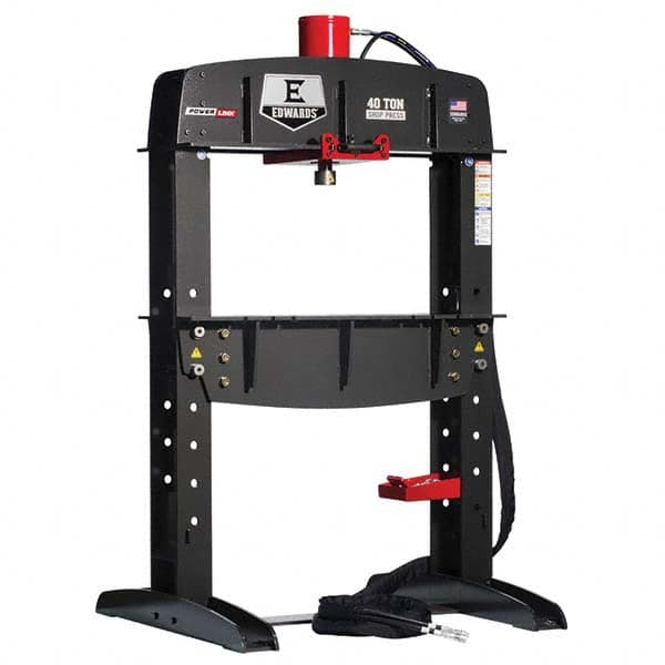 Edwards Manufacturing - Shop Presses; Power Type: Electric ; Pressure (Ton): 40 ; Stroke (Inch): 12-1/4 ; Table Length (Inch): 38 ; Table Depth (Inch): 40-1/2 ; Voltage: 460 - Exact Tool & Supply