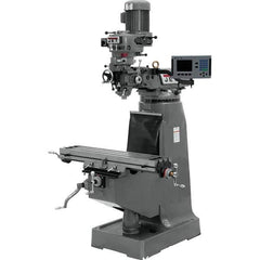 Jet - 49 x 9" 230V Step Pulley Control 3 Phase Knee Milling Machine - Exact Tool & Supply