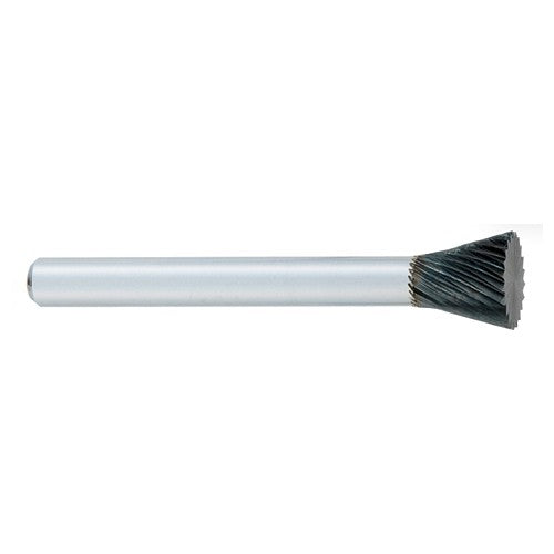 SN-1 -1/4 × 5/16 LOC × 1/4 Shank × 2 OAL Inverted Taper Carbide Medium Right Hand Spiral Burr - Exact Tool & Supply