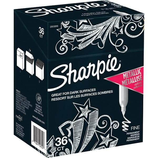 Sharpie - Markers & Paintsticks Type: Permanent Color: Metallic Silver - Exact Tool & Supply