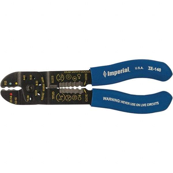Imperial - Wire & Cable Strippers Type: Wire Stripper/Cutter/Crimper Maximum Capacity: 10 AWG - Exact Tool & Supply