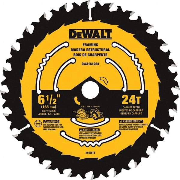 DeWALT - Wet & Dry-Cut Saw Blades   Blade Diameter (Inch): 6-1/2    Blade Material: Tungsten Carbide-Tipped - Exact Tool & Supply
