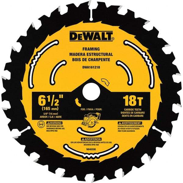 DeWALT - Wet & Dry-Cut Saw Blades   Blade Diameter (Inch): 6-1/2    Blade Material: Tungsten Carbide-Tipped - Exact Tool & Supply