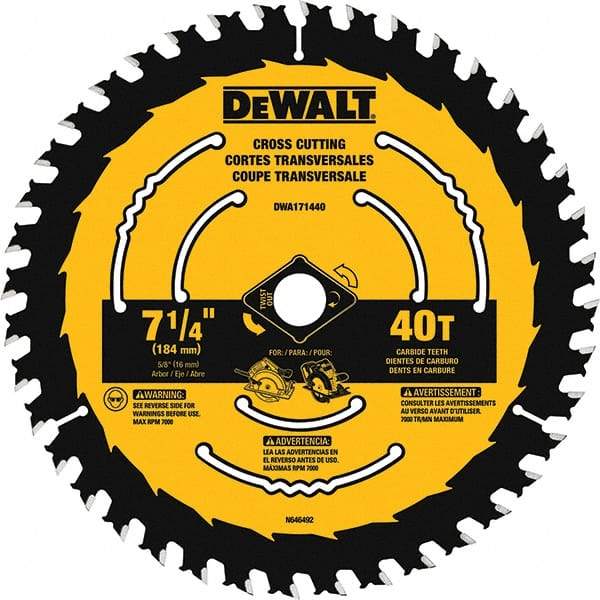 DeWALT - Wet & Dry-Cut Saw Blades   Blade Diameter (Inch): 7-1/4    Blade Material: Tungsten Carbide-Tipped - Exact Tool & Supply