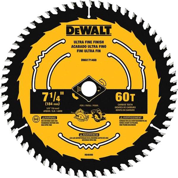 DeWALT - Wet & Dry-Cut Saw Blades   Blade Diameter (Inch): 7-1/4    Blade Material: Tungsten Carbide-Tipped - Exact Tool & Supply